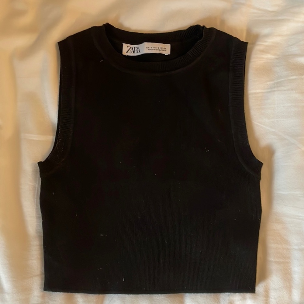 Zara Basic Cropped Knit Top